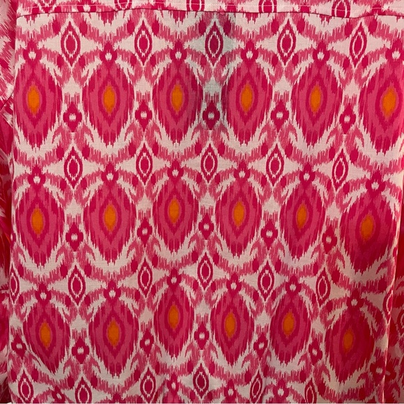 NWT Marc New York Pink Ikat Print 100% Cotton Button-Front Top MISSES SIZE XL - Picture 8 of 10